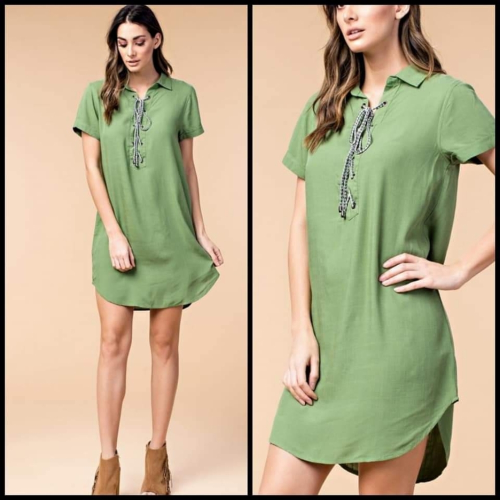 Kori brand olive linen dress- UEC